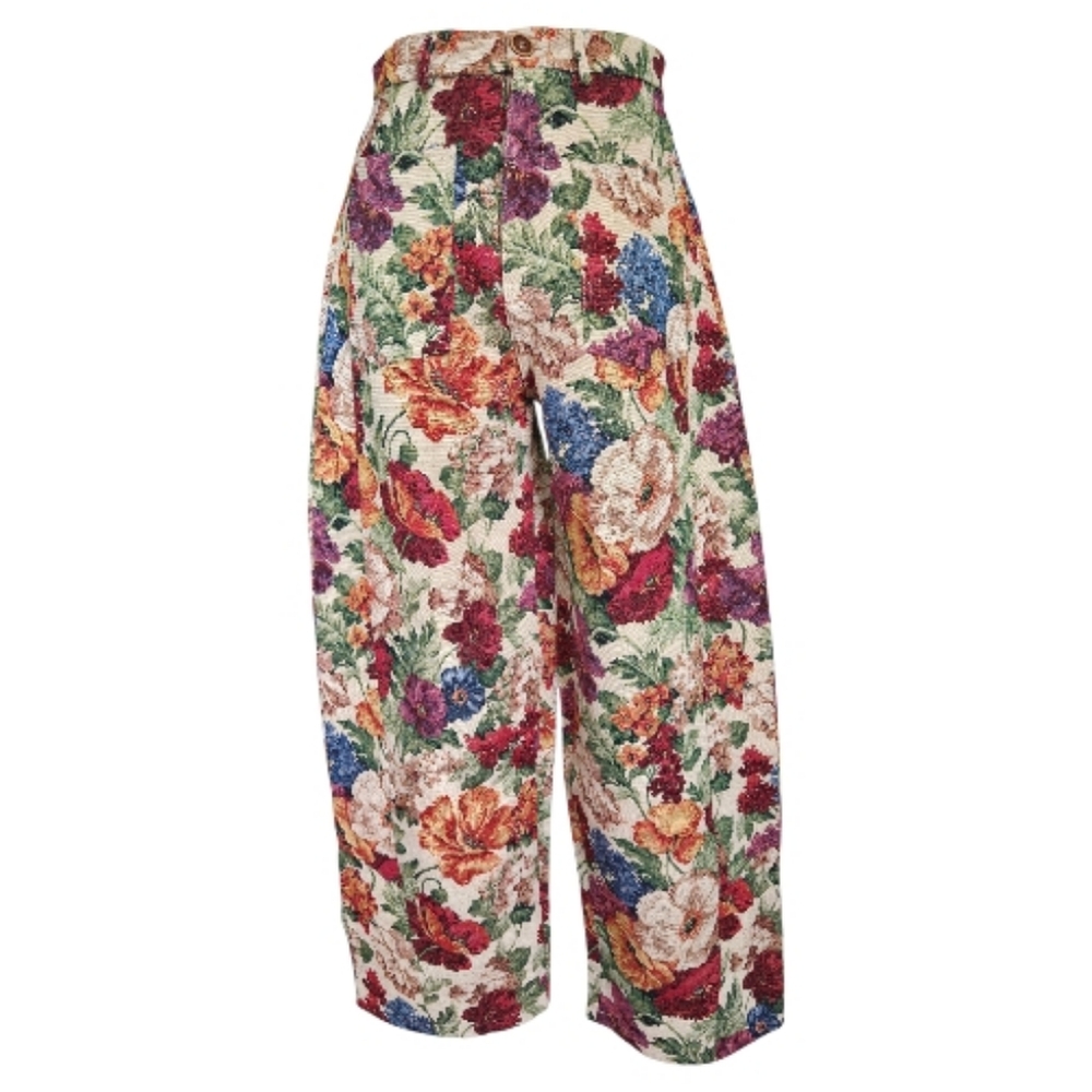 Davi & Dani Floral Tapestry Pants – Size Small – Boho Barrel Leg - Picture 3 of 13